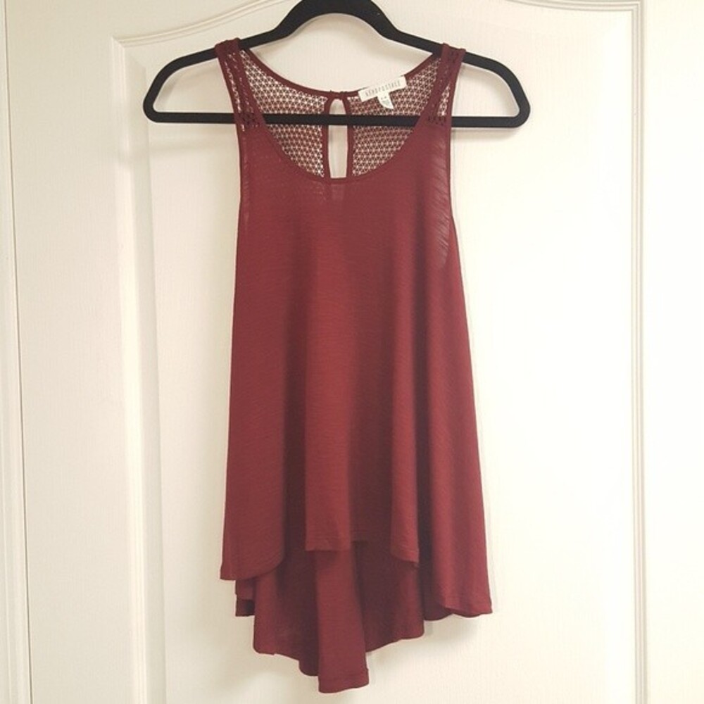Aeropostale Red Hi Lo Tank Lace Back